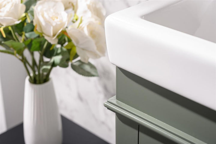 Legion Furniture WLF9218 Series 18" Single Sink Vanity in Pewter Green