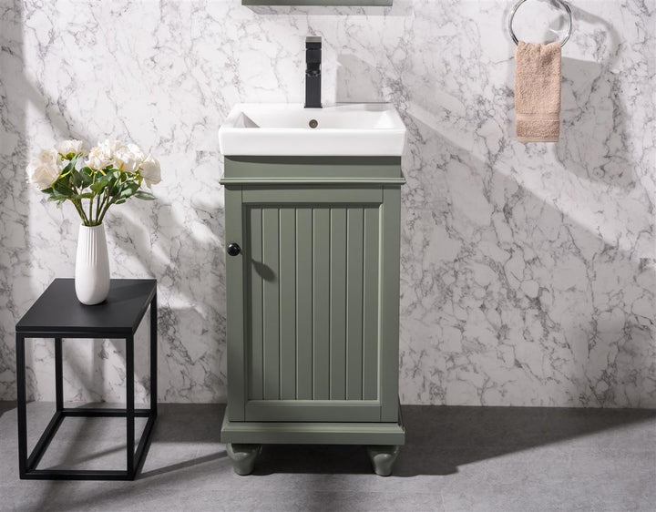 Legion Furniture WLF9218 Series 18" Single Sink Vanity in Pewter Green