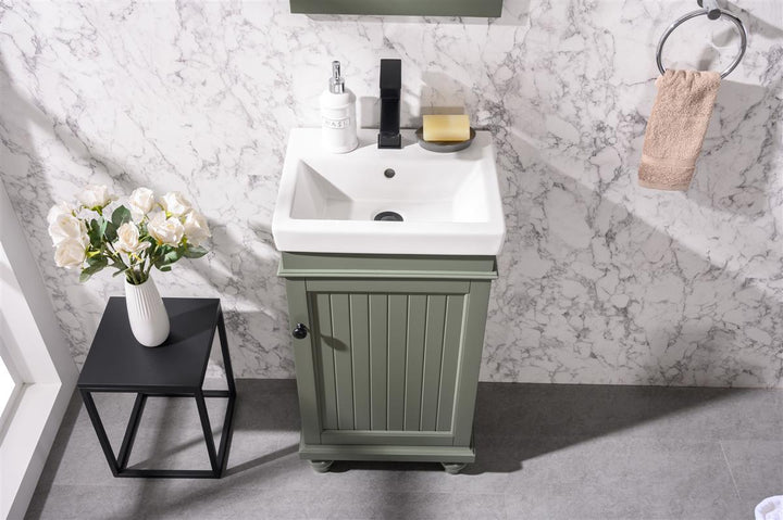 Legion Furniture WLF9318 Series 18" Single Sink Vanity in Pewter Green
