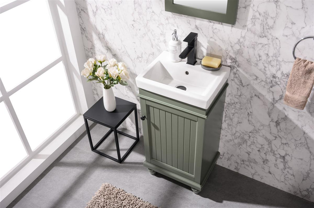 Legion Furniture WLF9218 Series 18" Single Sink Vanity in Pewter Green