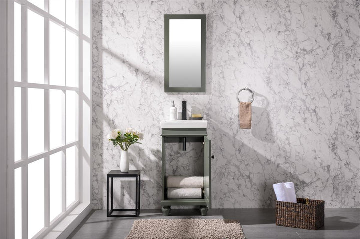 Legion Furniture WLF9318 Series 18" Single Sink Vanity in Pewter Green