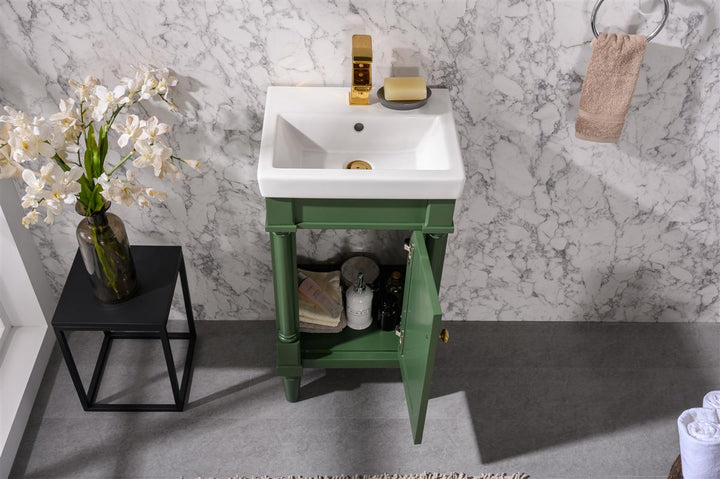 Legion Furniture WLF9218 Series 18" Single Sink Vanity in Vogue Green