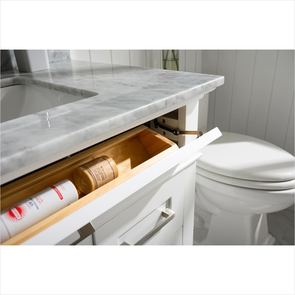 Legion Furniture WLF2236 Series 36” Single Sink Vanity in White with Carrara Marble White Top