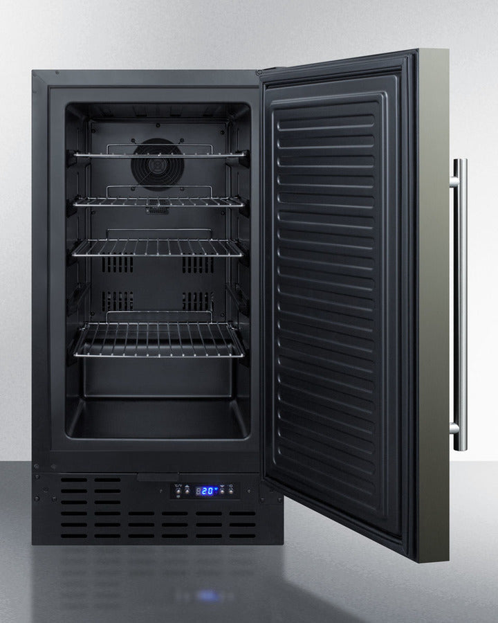 Summit 18" Frost-Free Built-In All-Freezer with Black Stainless Steel Door ADA Compliant - SCFF1842KSADA