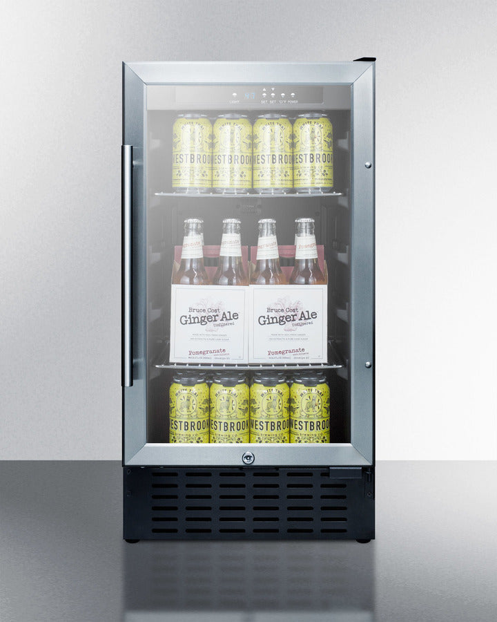 Summit 18" Wide Built-In Beverage Center with Stainless Steel Cabinet ADA Compliant - SCR1841BCSSADA