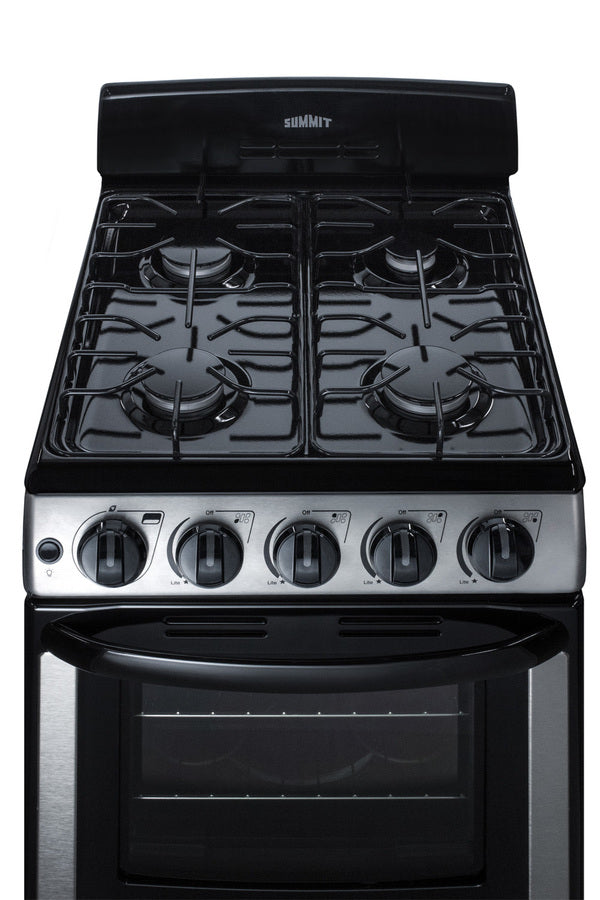 Summit 20" Wide Gas Range in Stainless Steel with Electronic Ignition - PRO201SS