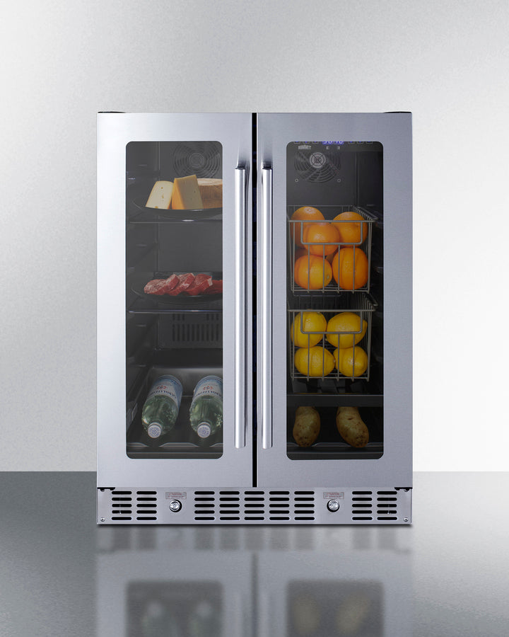 Summit 24" Built-In Dual-Zone Produce Refrigerator ADA Compliant - ALFD24WBVPANTRY