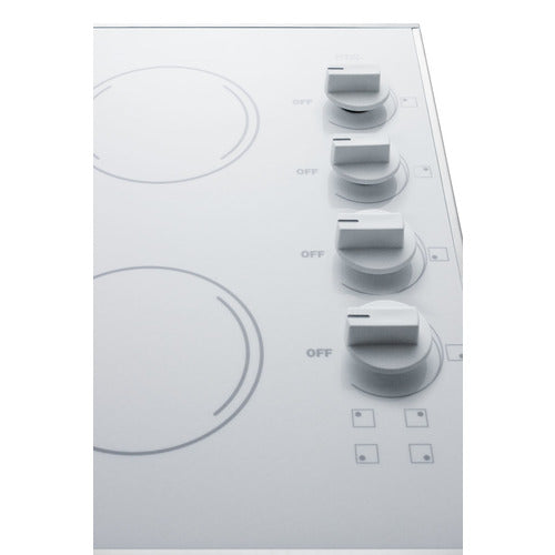 Summit 24" Wide 230V 4-Burner Radiant Cooktop - CR425WH