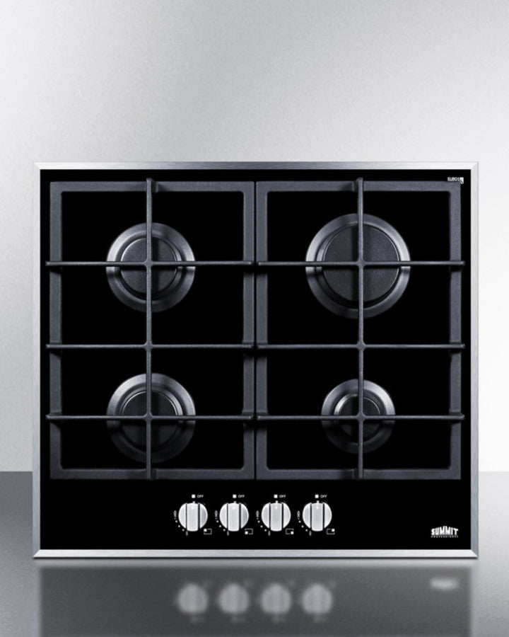 Summit 24" Wide 4-Burner Gas Cooktop - GC424BGL