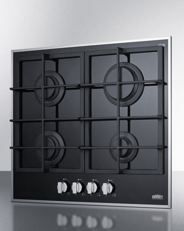 Summit 24" Wide 4-Burner Gas Cooktop - GC424BGL