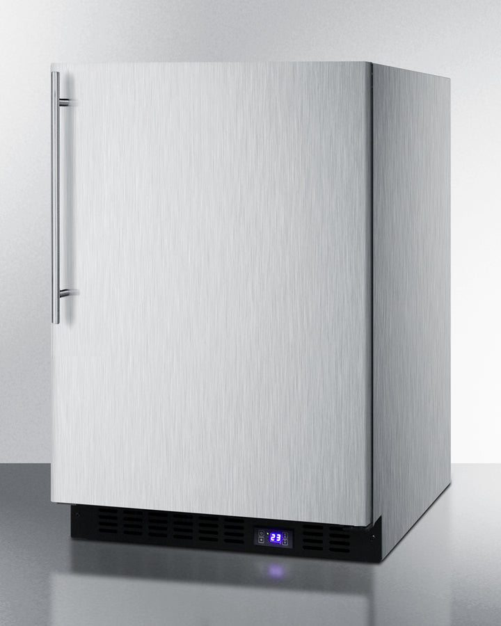 Summit 24" Wide Built-In All-Freezer with Thin Handle and Icemaker in Stainless Steel - SCFF53BXCSSHVIM