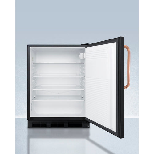 Summit 24" Wide Built-In All-Refrigerator with Antimicrobial Pure Copper Handle ADA Compliant - FF7LBLKBITBCADA