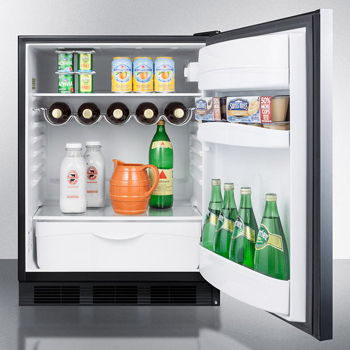 Summit 24" Wide Built-In All-Refrigerator With Horizontal Handle  ADA Compliant - FF63BKBISSHHADA