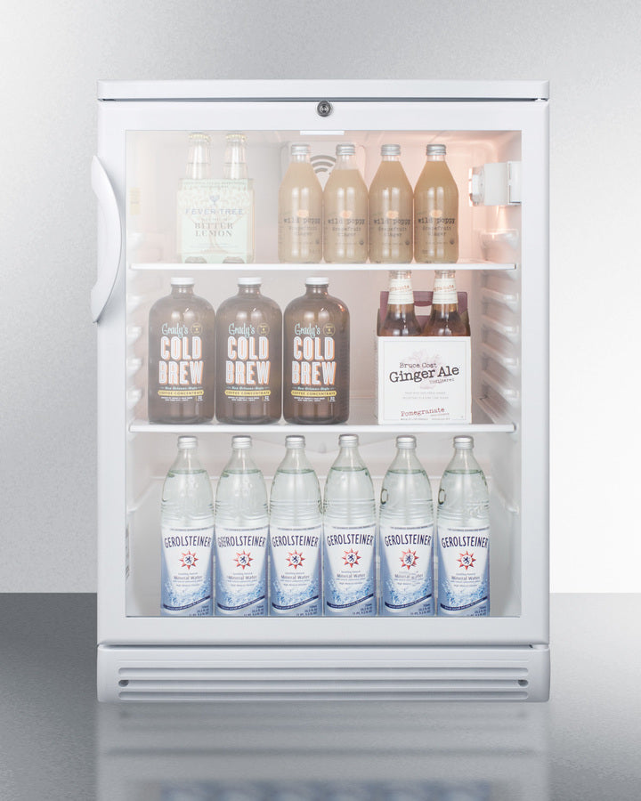 Summit 24" Wide Built-In Beverage Center with White Cabinet - SCR600GLBI