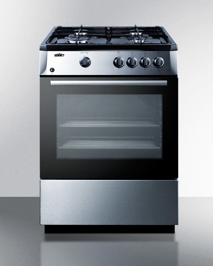 Summit 24" Wide Gas Range with Black Cabinet - PRO24G