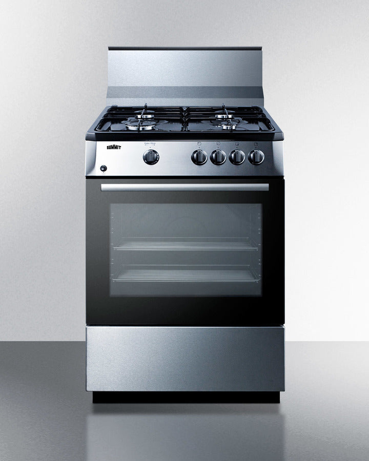 Summit 24" Wide Gas Range with Black Cabinet - PRO24G