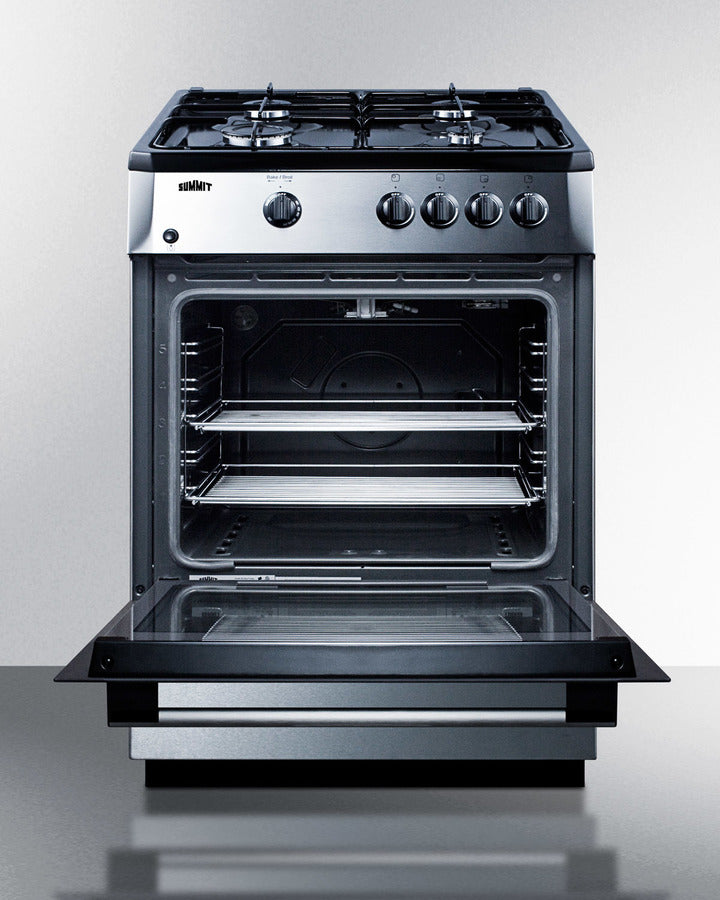 Summit 24" Wide Gas Range with Black Cabinet - PRO24G