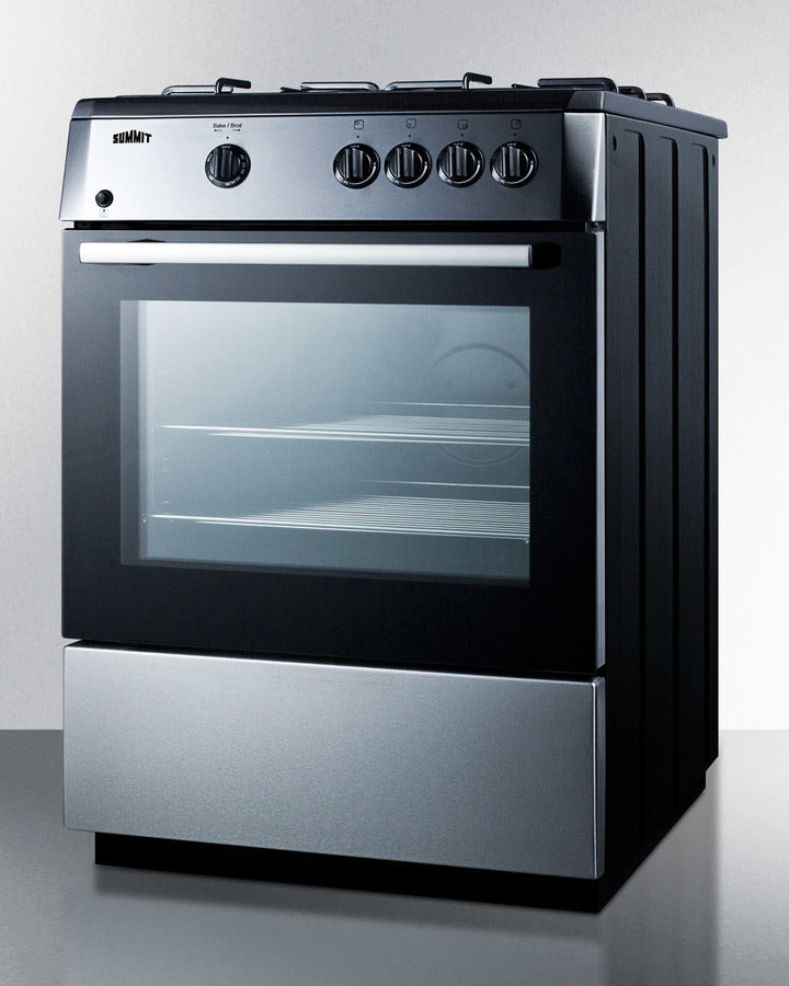 Summit 24" Wide Gas Range with Black Cabinet - PRO24G