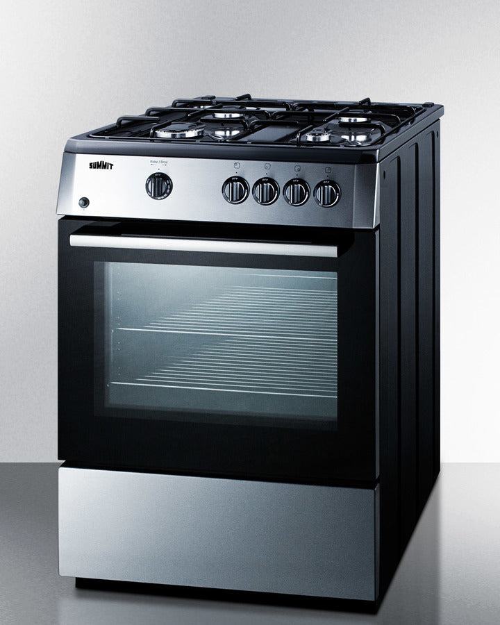 Summit 24" Wide Gas Range with Black Cabinet - PRO24G