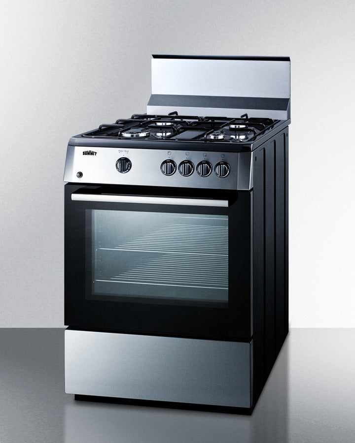 Summit 24" Wide Gas Range with Black Cabinet - PRO24G