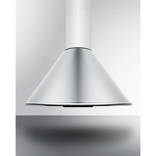 Summit 24" Wide Wall-Mounted Range Hood in Stainless Steel with Curved Canopy - SEH6624C