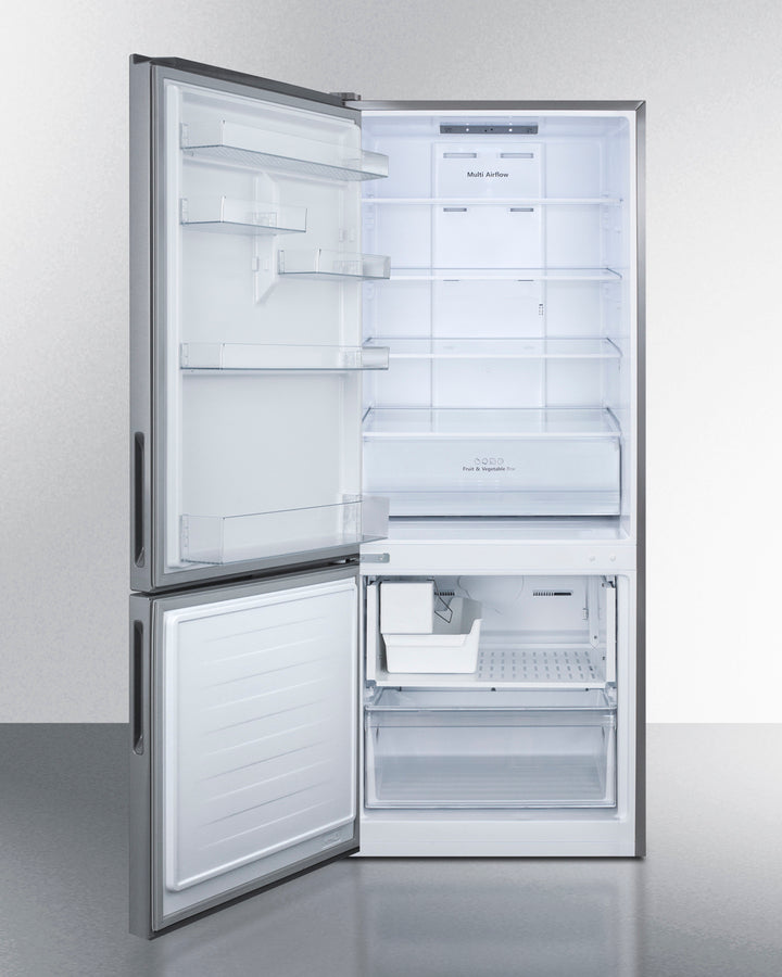 Summit 28" Wide Built-In Bottom Freezer Refrigerator With Icemaker - FFBF279SSBIIMLHD