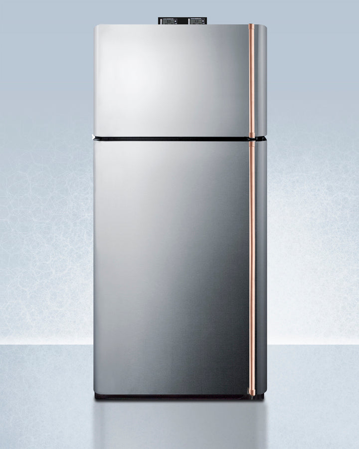 Summit 30" Wide Break Room Refrigerator-Freezer with Antimicrobial Pure Copper Handles - BKRF18PLCPLHD