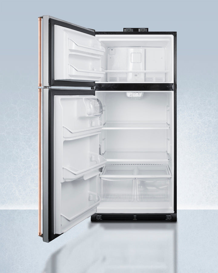 Summit 30" Wide Break Room Refrigerator-Freezer with Antimicrobial Pure Copper Handles - BKRF18PLCPLHD