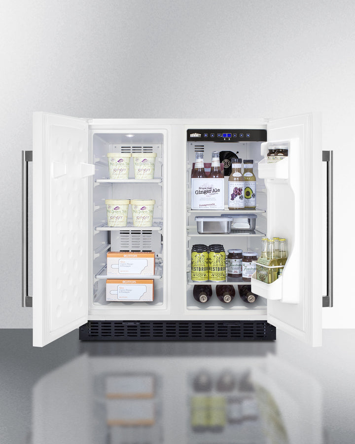 Summit 30" Wide Built-In Refrigerator-Freezer in White Finish - FFRF3075W