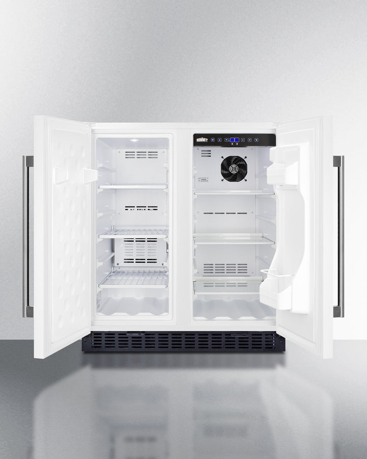 Summit 30" Wide Built-In Refrigerator-Freezer in White Finish - FFRF3075W