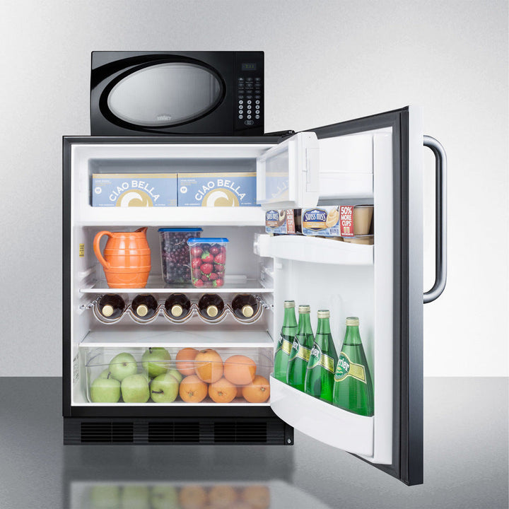 Summit Compact Refrigerator-Freezer-Microwave Unit With Dual Evaporator Cooling and Stainless Steel Door - MRF663BSSTB