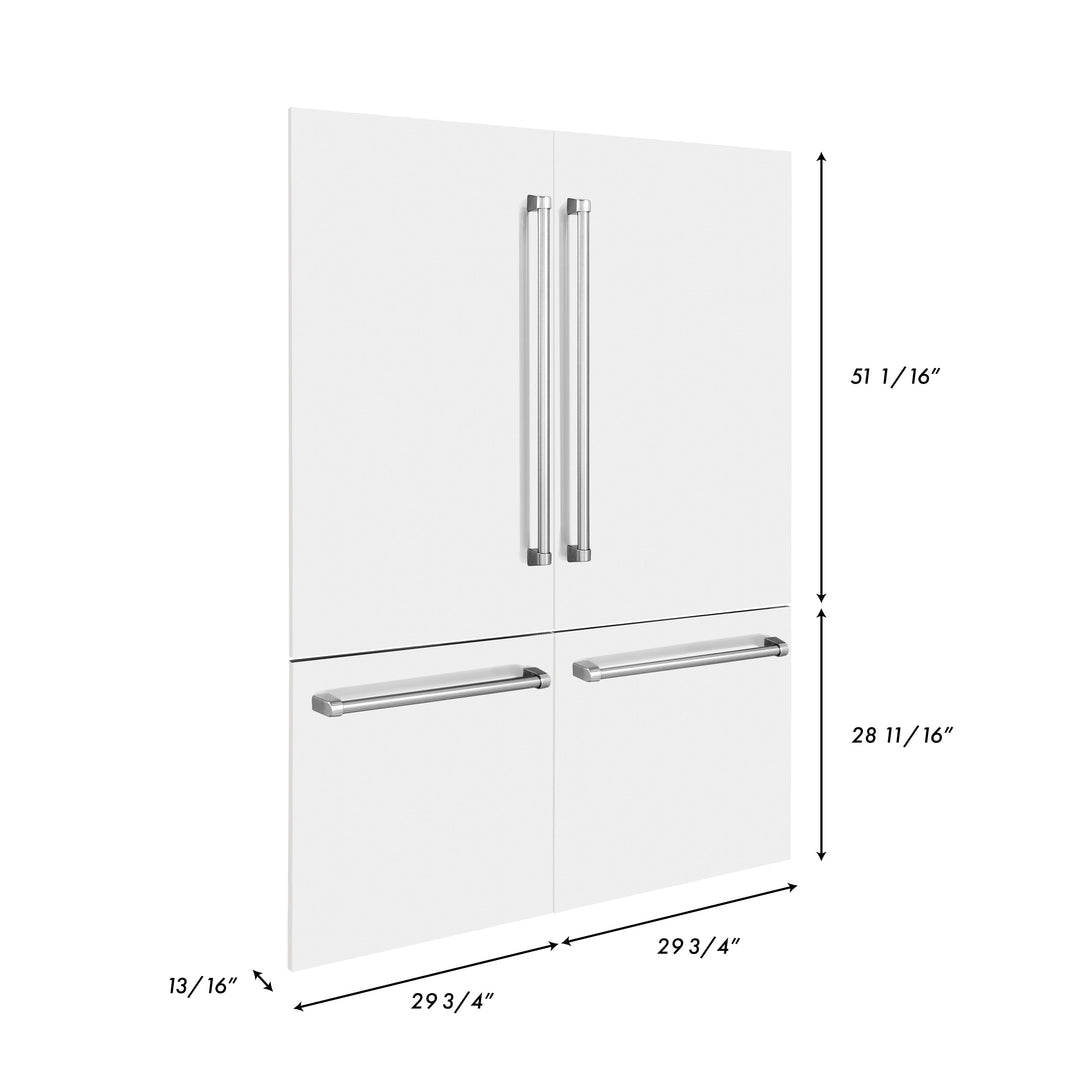 Panels & Handles Only- ZLINE 60 in. Refrigerator Panels in White Matte for a 60 in. Built-in Refrigerator (RPBIV-WM-60)