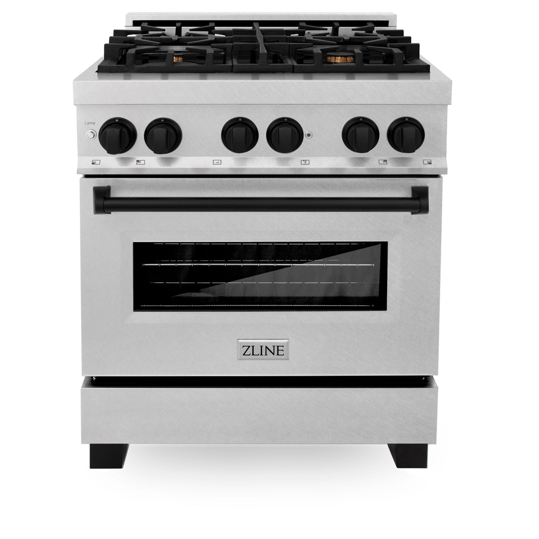 ZLINE Autograph Edition 30 in. 4.0 cu. ft. Dual Fuel Range with Gas Stove and Electric Oven in Fingerprint Resistant Stainless Steel with Accents (RASZ-SN-30)