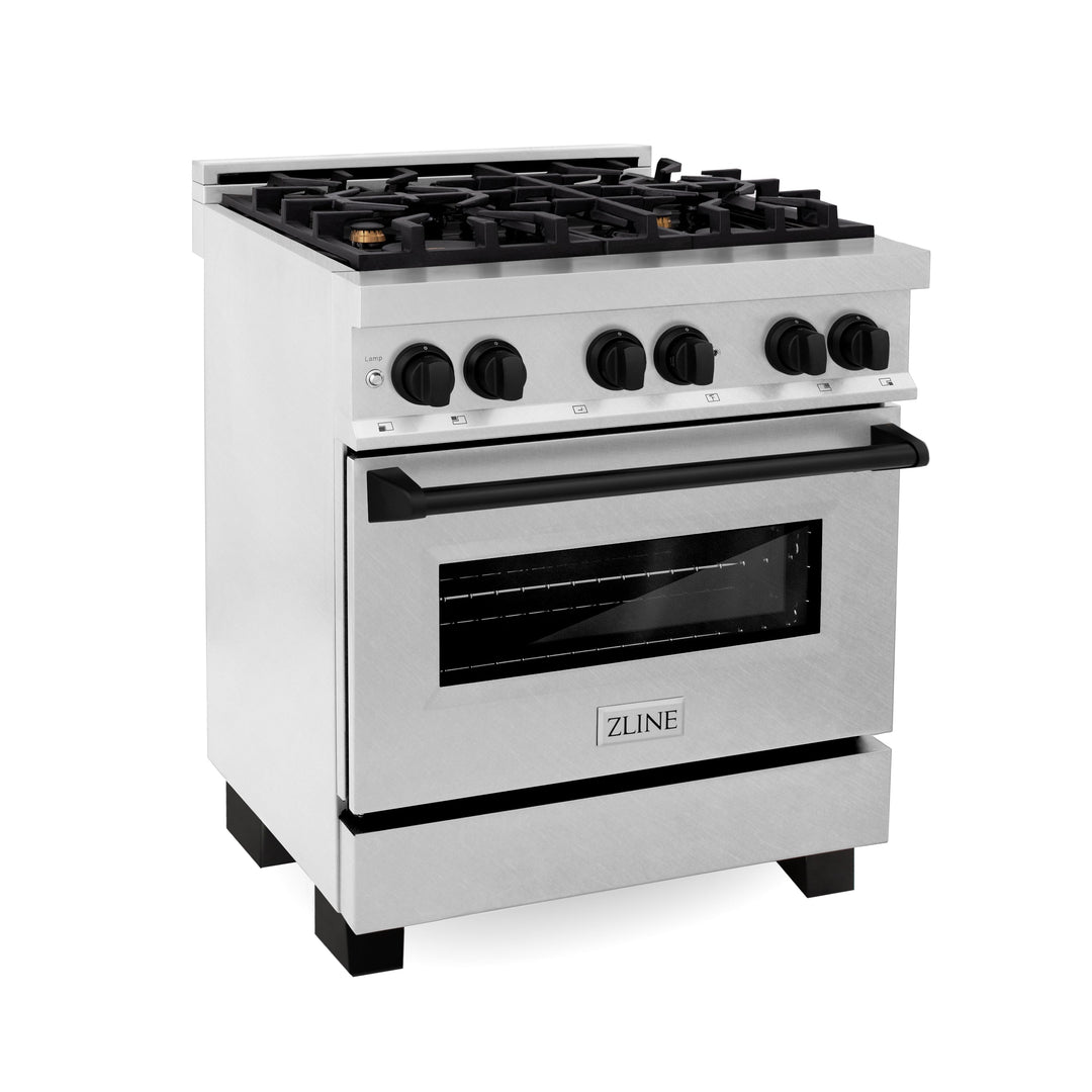 ZLINE Autograph Edition 30 in. 4.0 cu. ft. Dual Fuel Range with Gas Stove and Electric Oven in Fingerprint Resistant Stainless Steel with Accents (RASZ-SN-30)