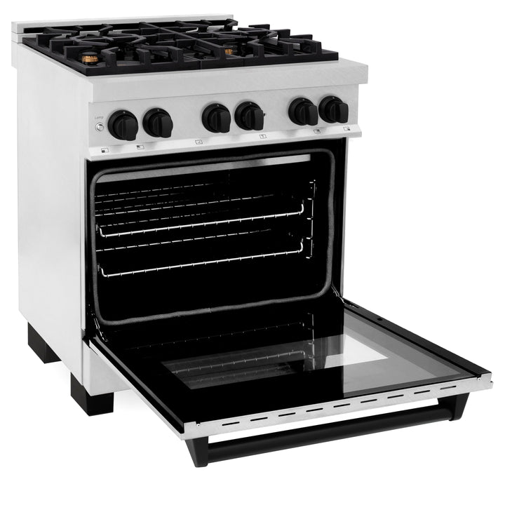 ZLINE Autograph Edition 30 in. 4.0 cu. ft. Dual Fuel Range with Gas Stove and Electric Oven in Fingerprint Resistant Stainless Steel with Accents (RASZ-SN-30)