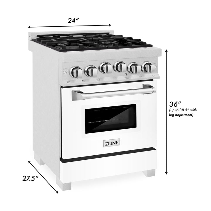 ZLINE 24 in. 2.8 cu. ft. Range with Gas Stove and Gas Oven in Fingerprint Resistant Stainless Steel (RGS-SN-24)