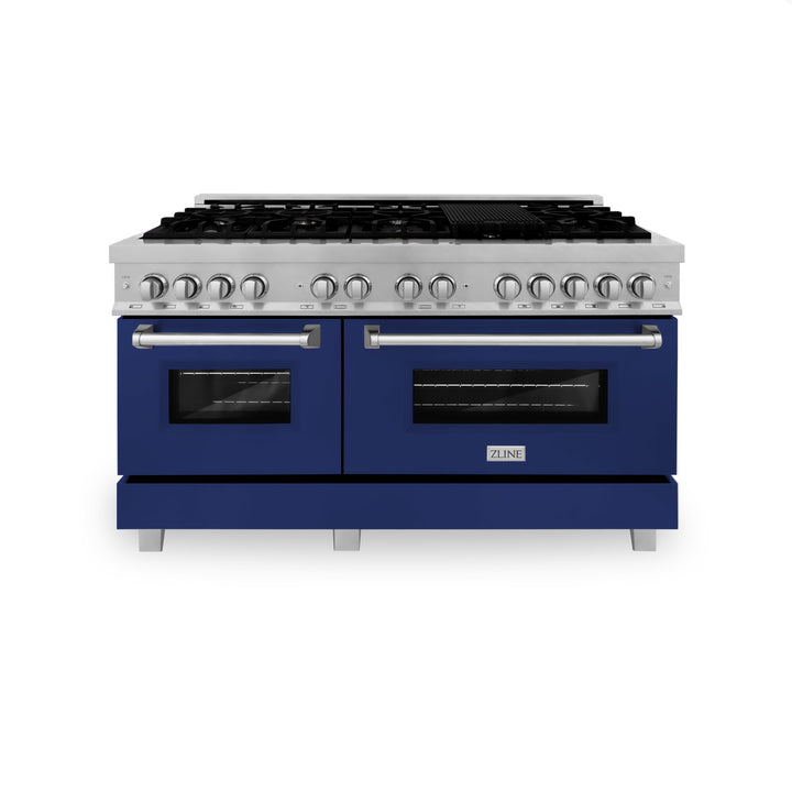 ZLINE 60 in. 7.4 cu. ft. Dual Fuel Range with Gas Stove and Electric Oven in Fingerprint Resistant Stainless Steel and Colored Door Options (RAS-60)