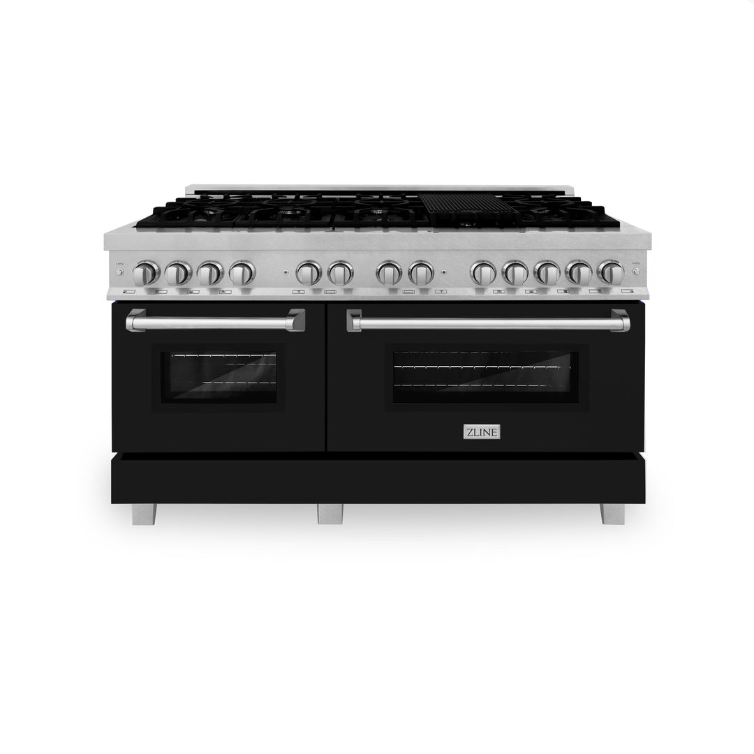 ZLINE 60 in. 7.4 cu. ft. Dual Fuel Range with Gas Stove and Electric Oven in Fingerprint Resistant Stainless Steel and Colored Door Options (RAS-60)