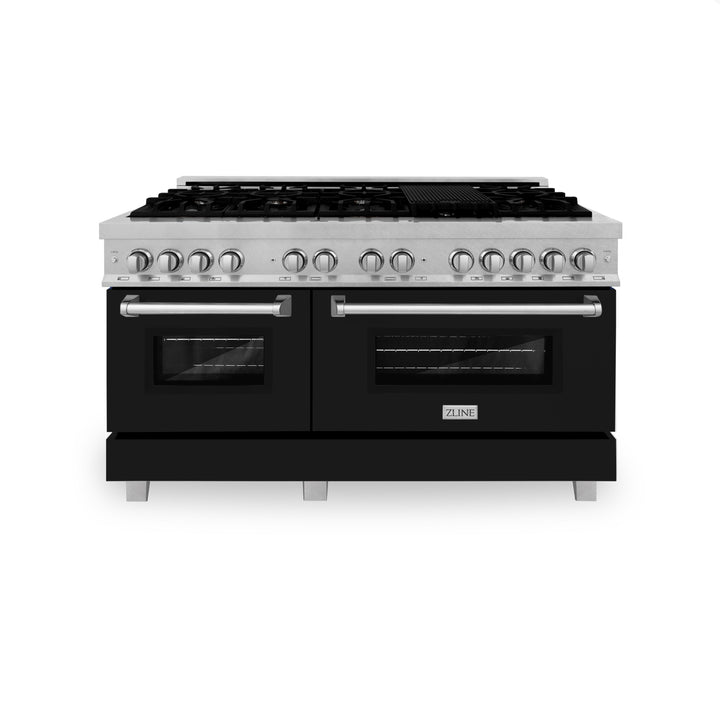 ZLINE 60 in. 7.4 cu. ft. Dual Fuel Range with Gas Stove and Electric Oven in Fingerprint Resistant Stainless Steel and Colored Door Options (RAS-60)