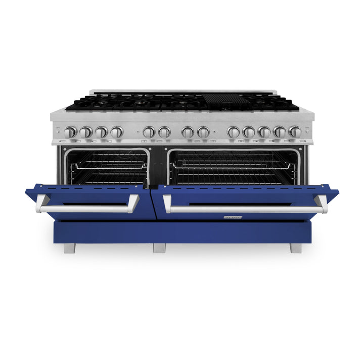 ZLINE 60 in. 7.4 cu. ft. Dual Fuel Range with Gas Stove and Electric Oven in Fingerprint Resistant Stainless Steel and Colored Door Options (RAS-60)