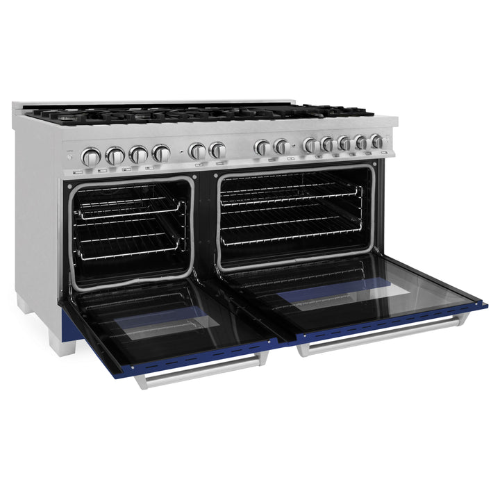 ZLINE 60 in. 7.4 cu. ft. Dual Fuel Range with Gas Stove and Electric Oven in Fingerprint Resistant Stainless Steel and Colored Door Options (RAS-60)