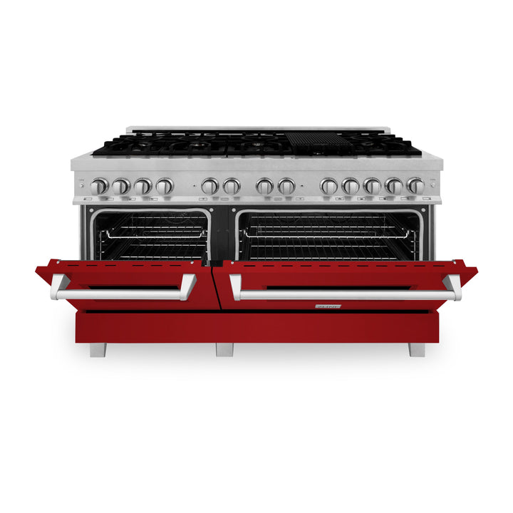 ZLINE 60 in. 7.4 cu. ft. Dual Fuel Range with Gas Stove and Electric Oven in Fingerprint Resistant Stainless Steel and Colored Door Options (RAS-60)