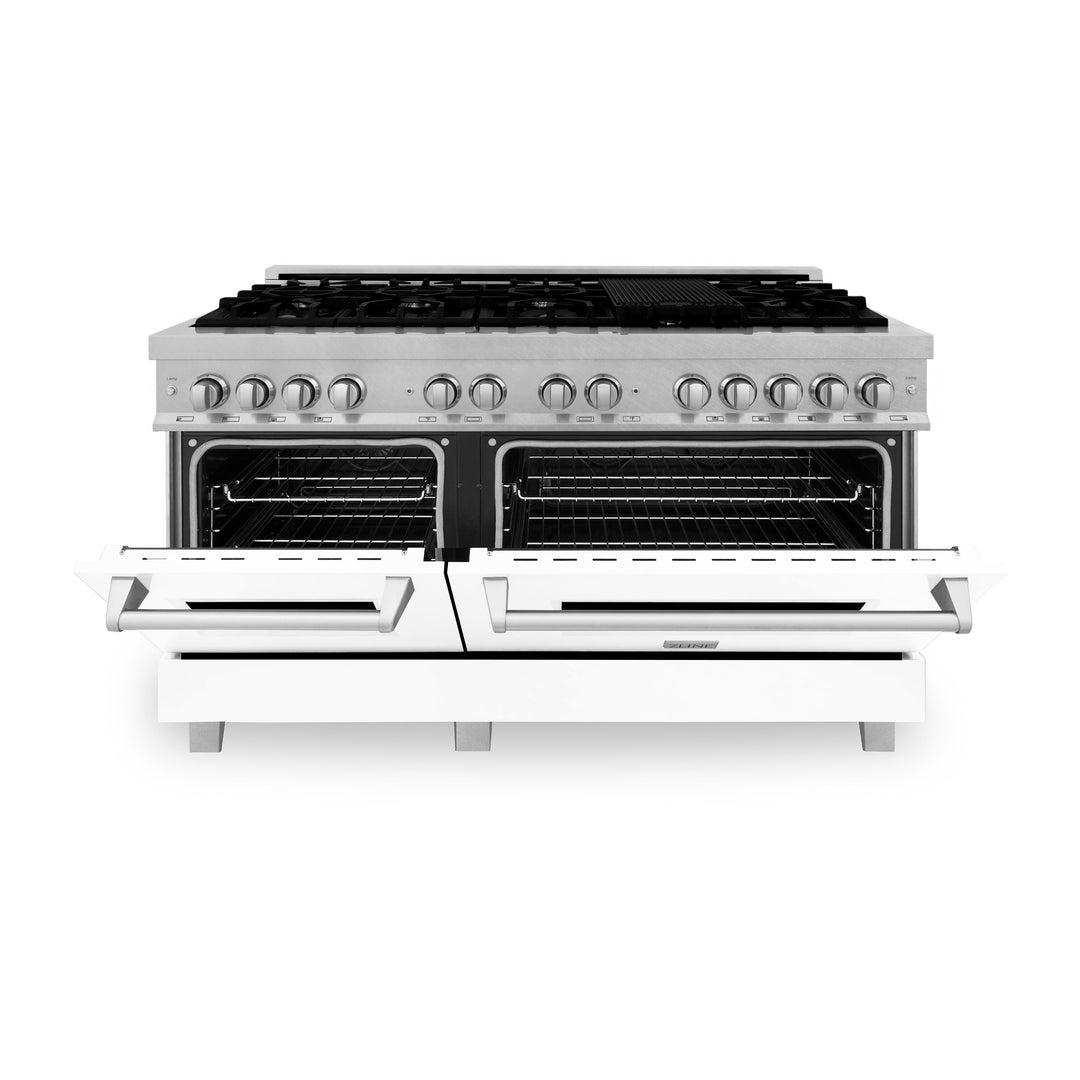 ZLINE 60 in. 7.4 cu. ft. Dual Fuel Range with Gas Stove and Electric Oven in Fingerprint Resistant Stainless Steel and Colored Door Options (RAS-60)