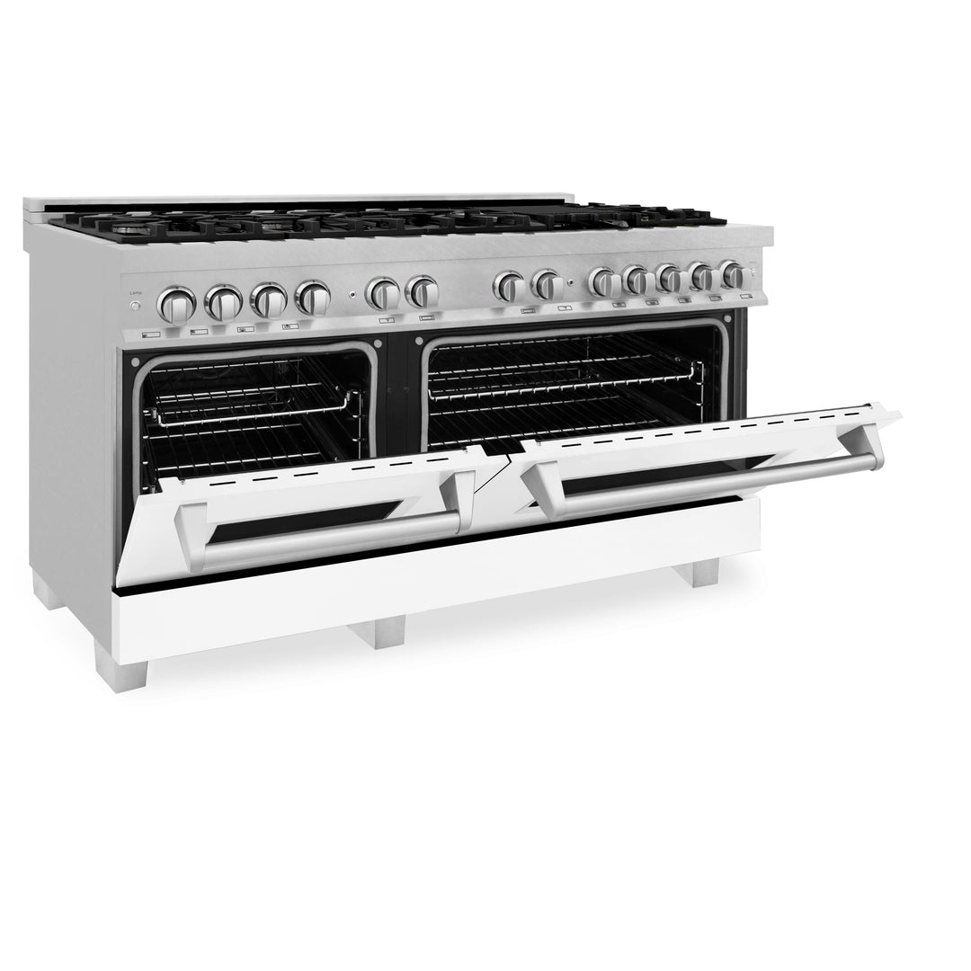 ZLINE 60 in. 7.4 cu. ft. Dual Fuel Range with Gas Stove and Electric Oven in Fingerprint Resistant Stainless Steel and Colored Door Options (RAS-60)