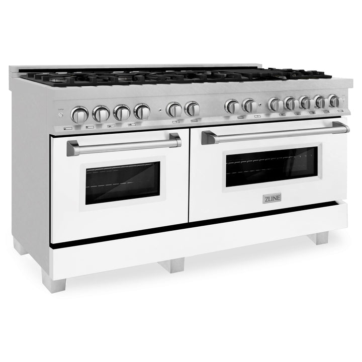 ZLINE 60 in. 7.4 cu. ft. Dual Fuel Range with Gas Stove and Electric Oven in Fingerprint Resistant Stainless Steel and Colored Door Options (RAS-60)