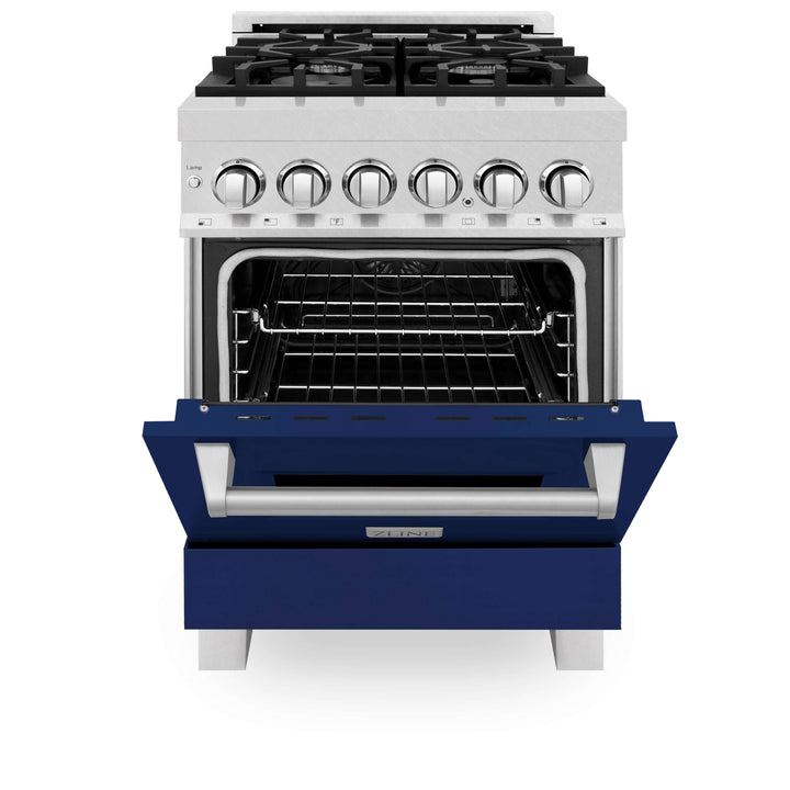 ZLINE 24 in. Professional Dual Fuel Range in Fingerprint Resistant Stainless Steel with Color Door Options (RAS-SN-24)