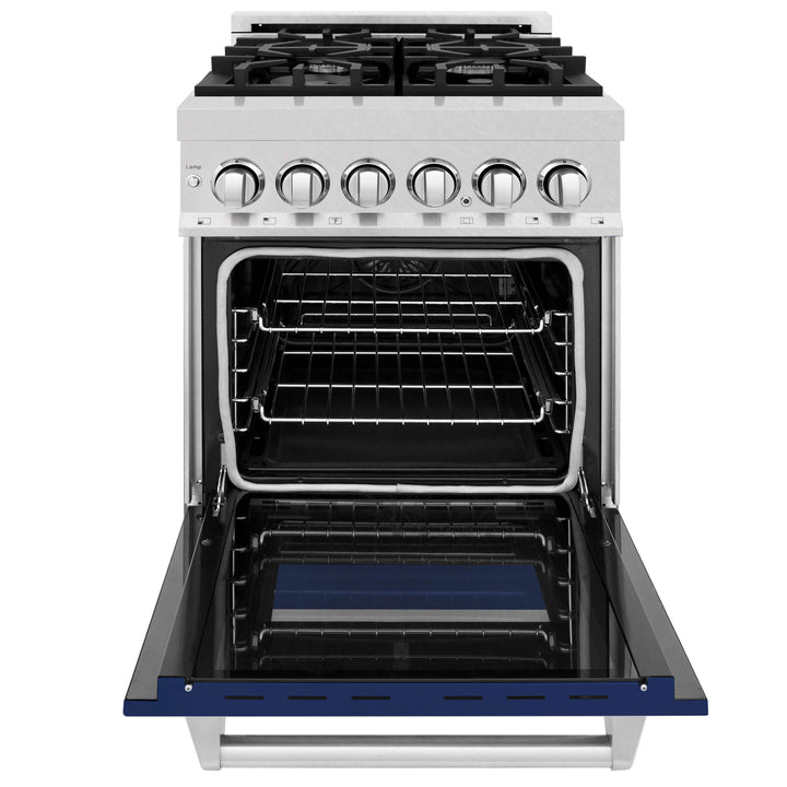 ZLINE 24 in. Professional Dual Fuel Range in Fingerprint Resistant Stainless Steel with Color Door Options (RAS-SN-24)