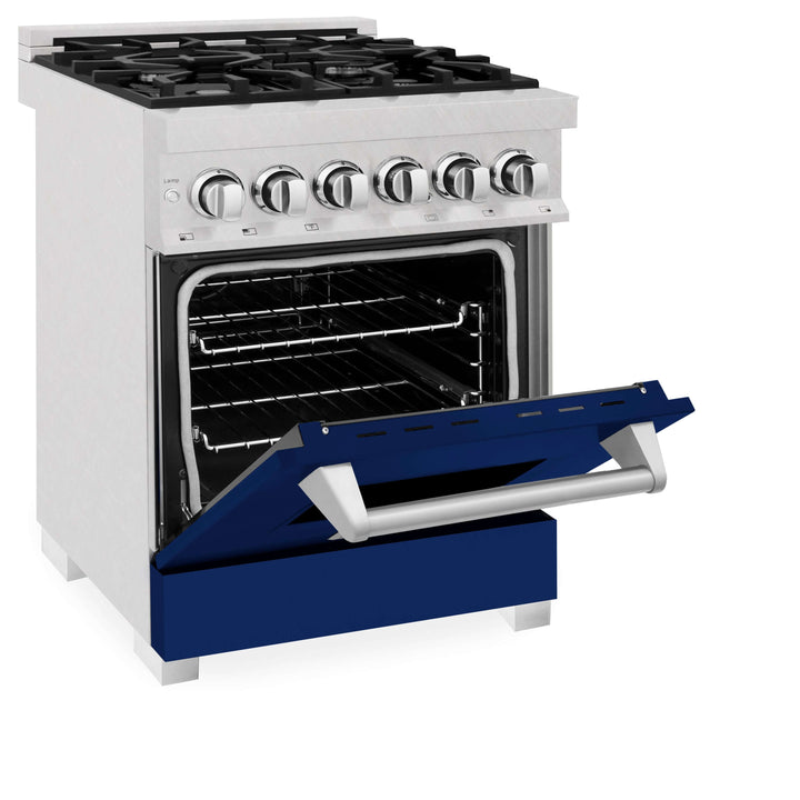 ZLINE 24 in. Professional Dual Fuel Range in Fingerprint Resistant Stainless Steel with Color Door Options (RAS-SN-24)