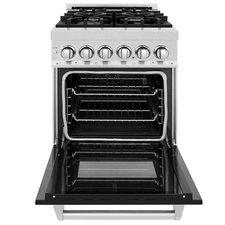 ZLINE 24 in. Professional Dual Fuel Range in Fingerprint Resistant Stainless Steel with Color Door Options (RAS-SN-24)