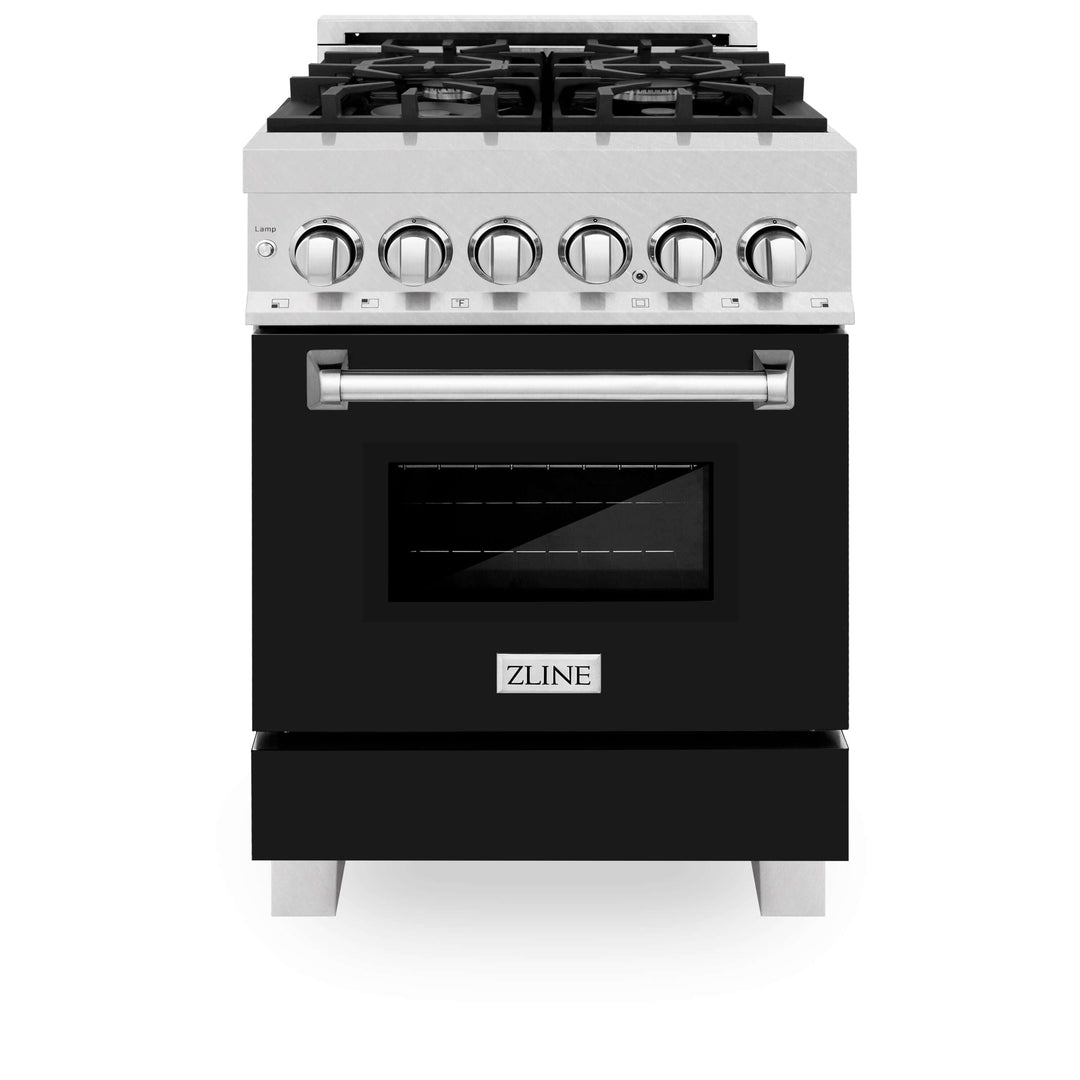 ZLINE 24 in. Professional Dual Fuel Range in Fingerprint Resistant Stainless Steel with Color Door Options (RAS-SN-24)